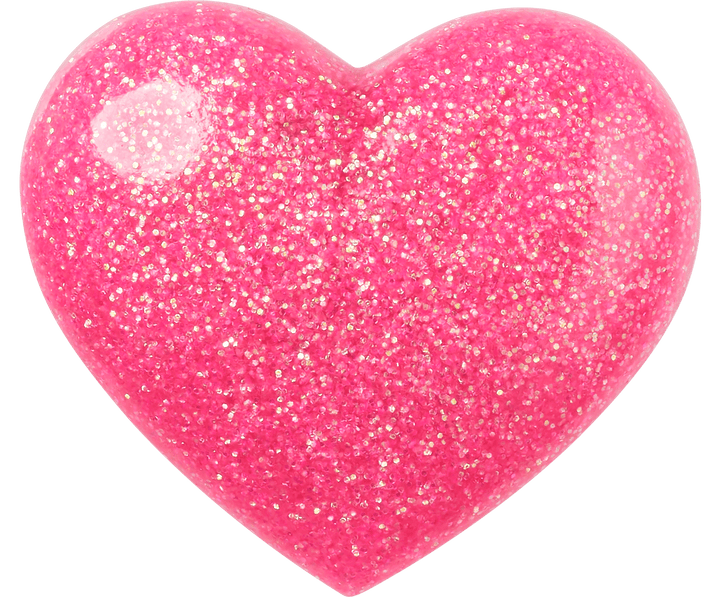 Pink 3D Glitter Heart