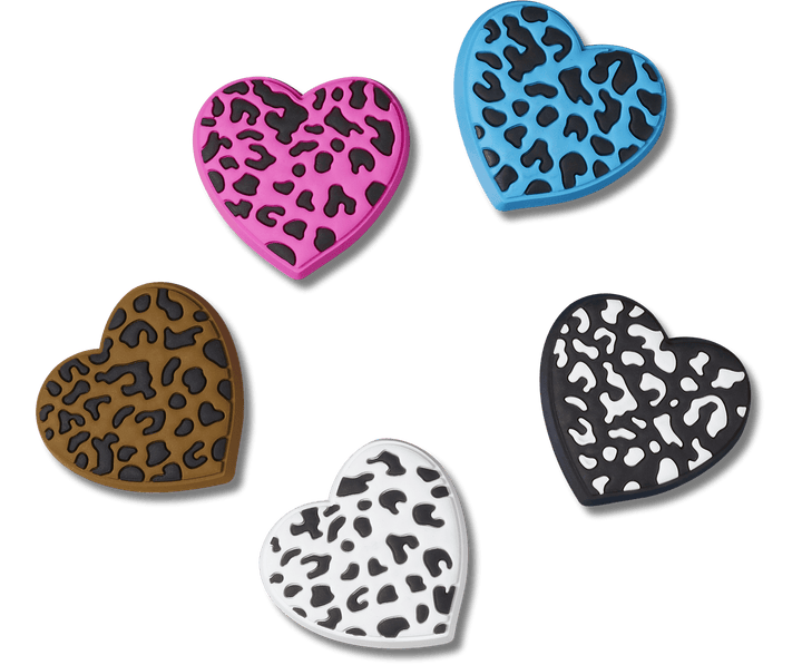 Leopard Animal Print Heart 5pk