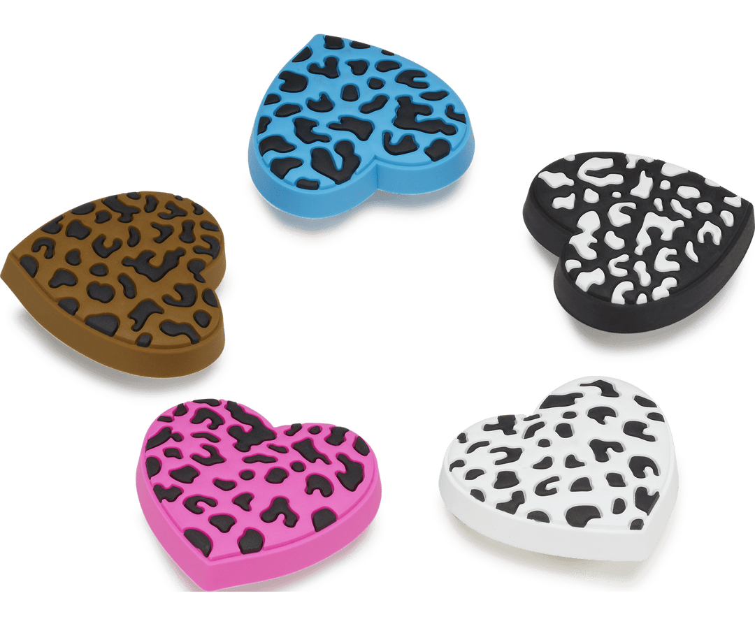 Leopard Animal Print Heart 5pk