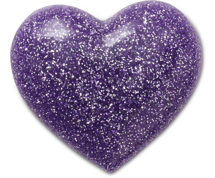 3D Glitter Purple Heart