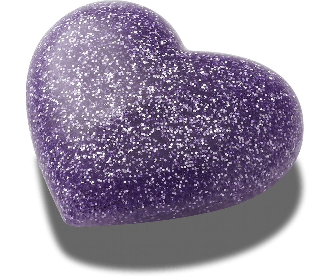 3D Glitter Purple Heart