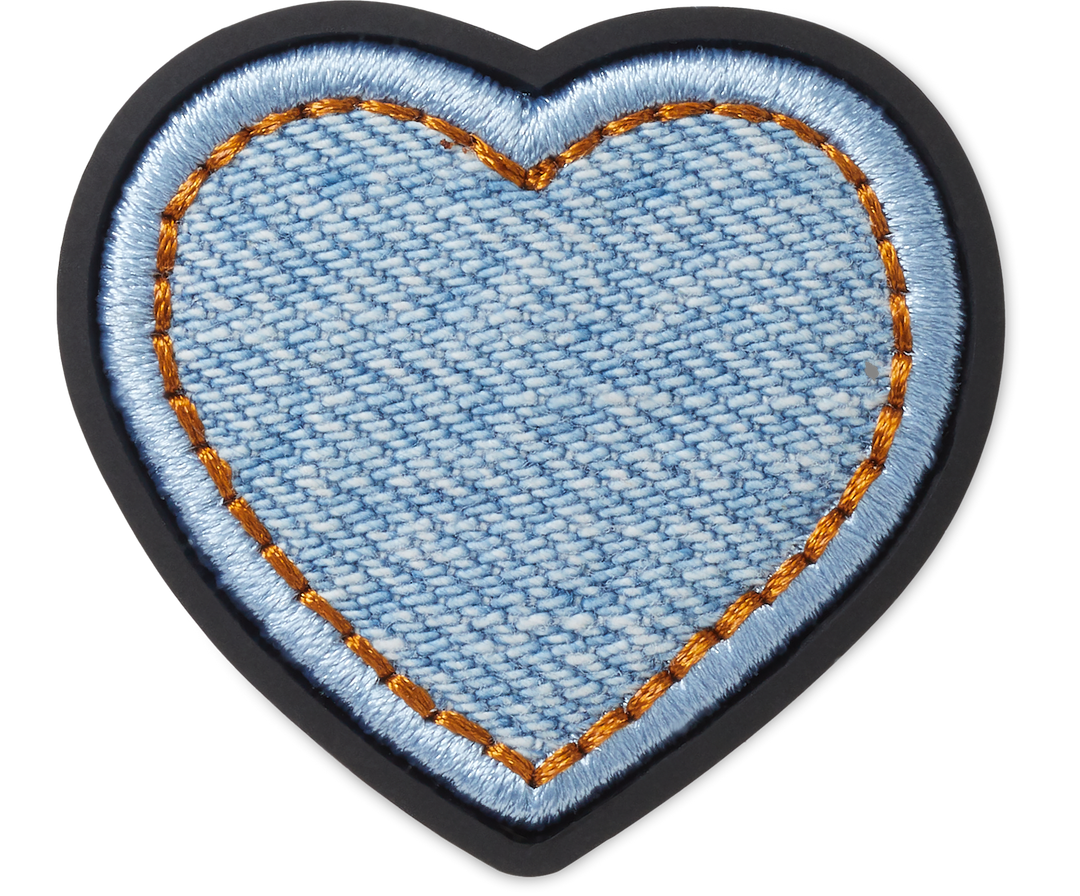 Crocs Denim Patch Heart Jibbitz