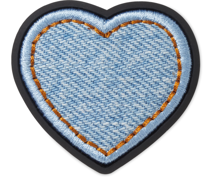 Crocs Denim Patch Heart Jibbitz