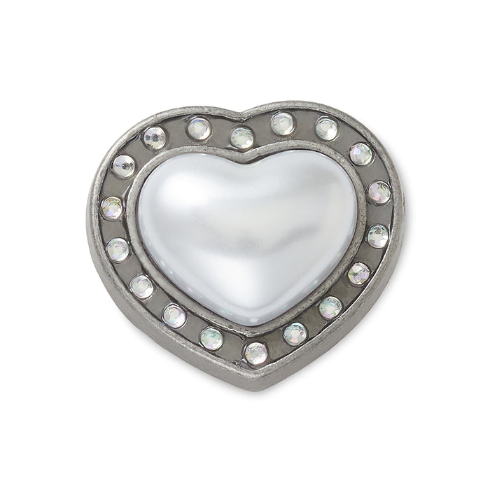 Silver Pearl Heart Gem