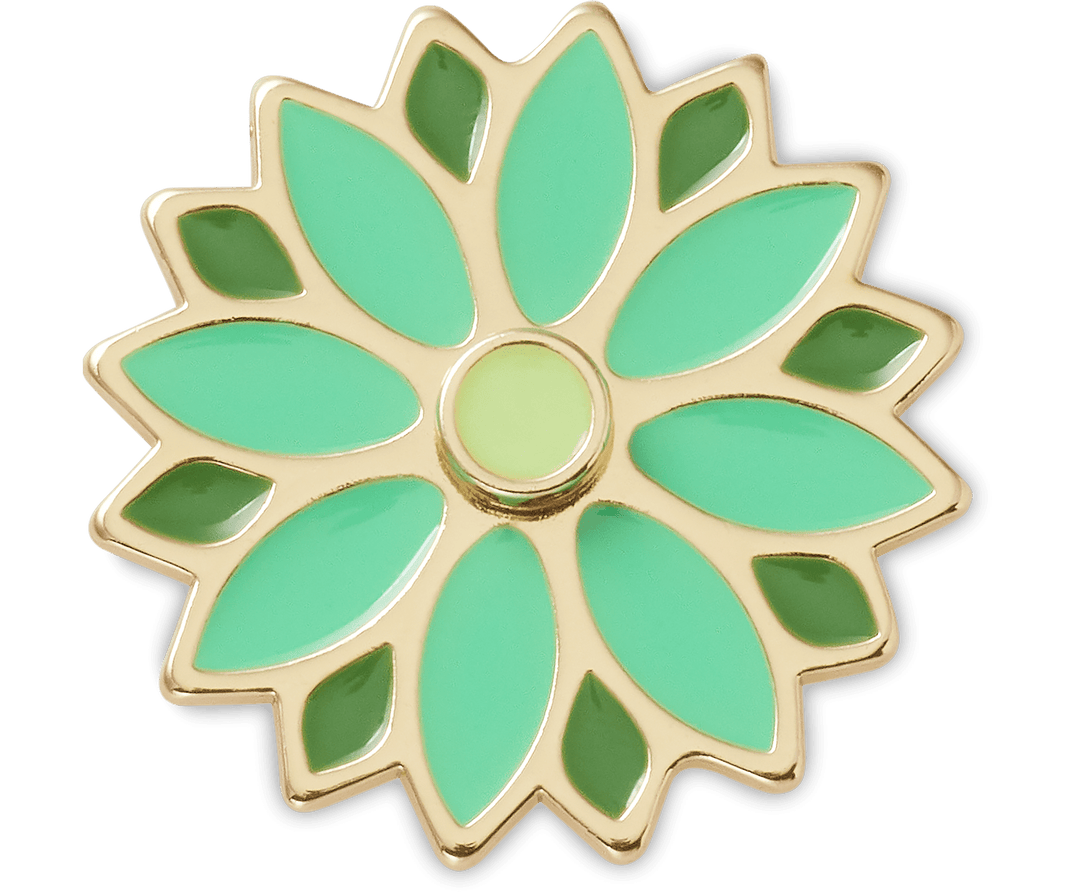 Crocs Green Spinner Flower Jibbitz