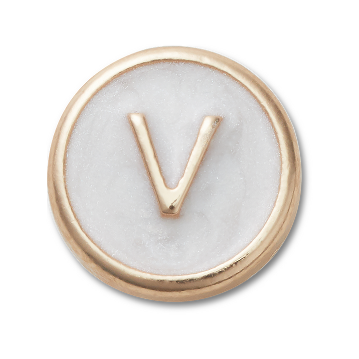 Tiny Pearlized Letter V