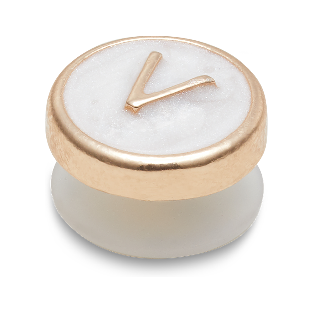 Tiny Pearlized Letter V