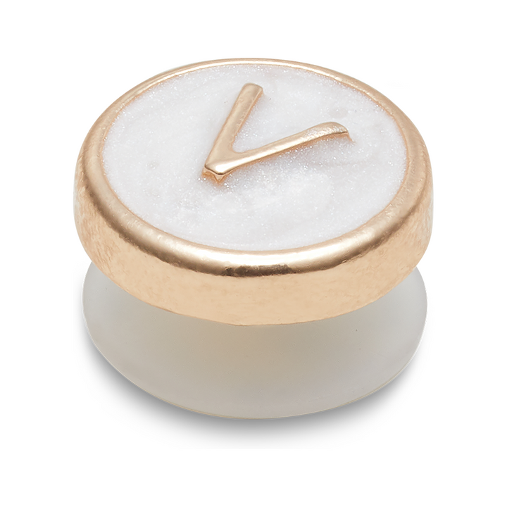 Tiny Pearlized Letter V