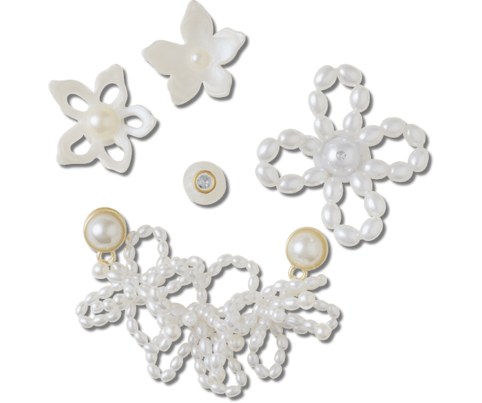 White Pearl Beaded 5 Pack