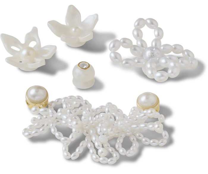 White Pearl Beaded 5 Pack