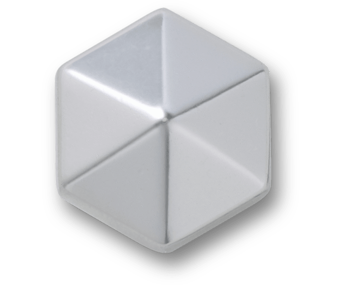 Silver Hexagon Stud