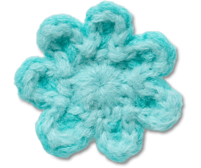 Crochet Blue Flower