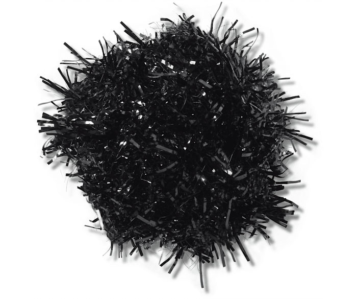 Black Tinsel Pom