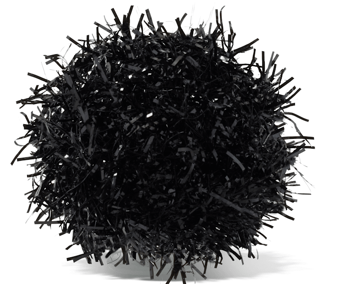 Black Tinsel Pom