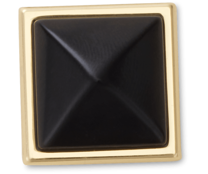 Black and Gold Pyramid Stud