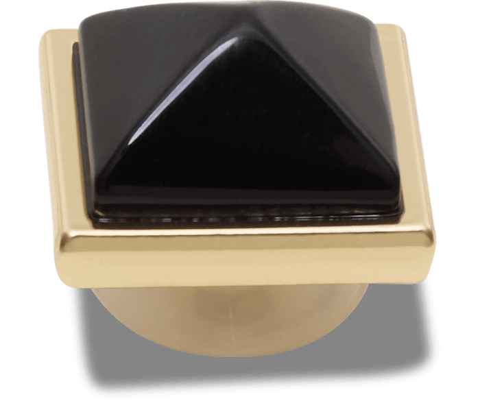 Black and Gold Pyramid Stud