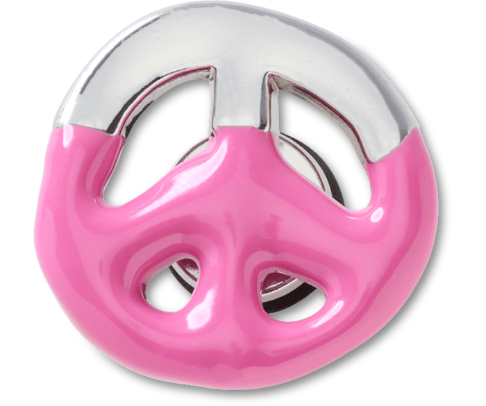 Silver and Pink Enamel Peace