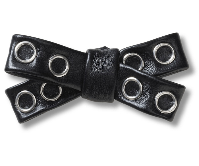 Black Grommet Studded Bow