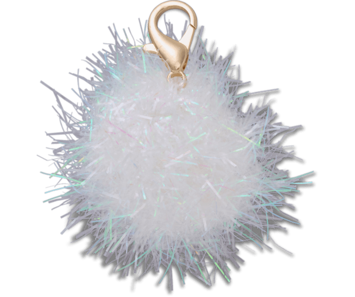 White Tinsel Puff Charm