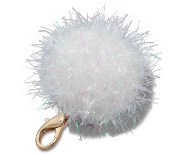 White Tinsel Puff Charm