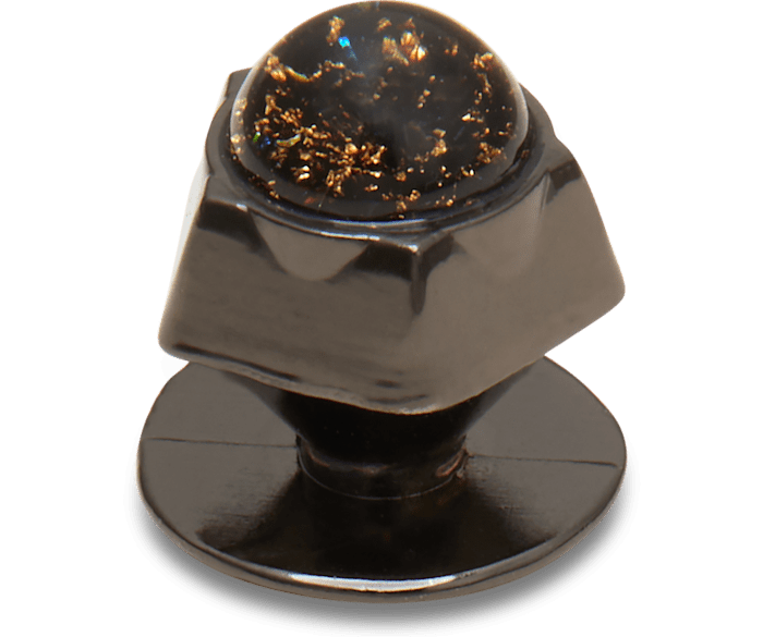 Dark Silver Pentagon Stud