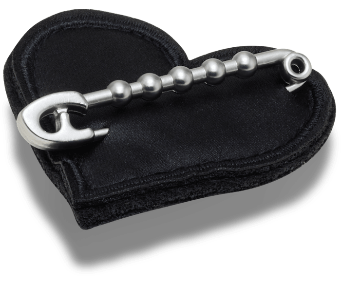 Black Heart with Safety Pin