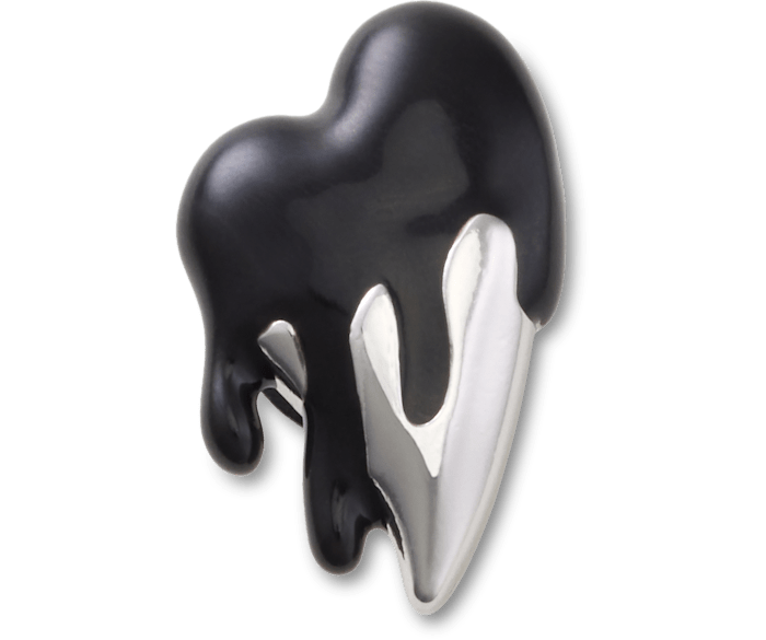 Silver and Black Enamel Heart