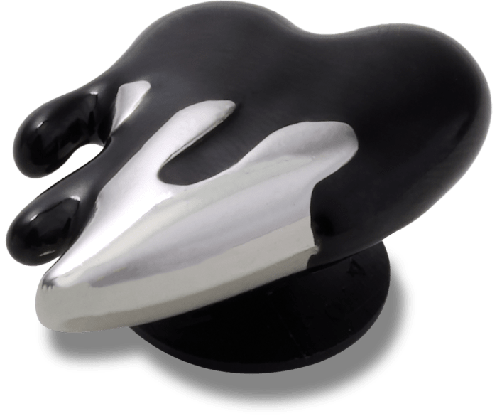 Silver and Black Enamel Heart