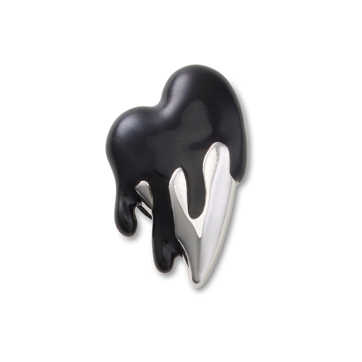 Silver and Black Enamel Heart