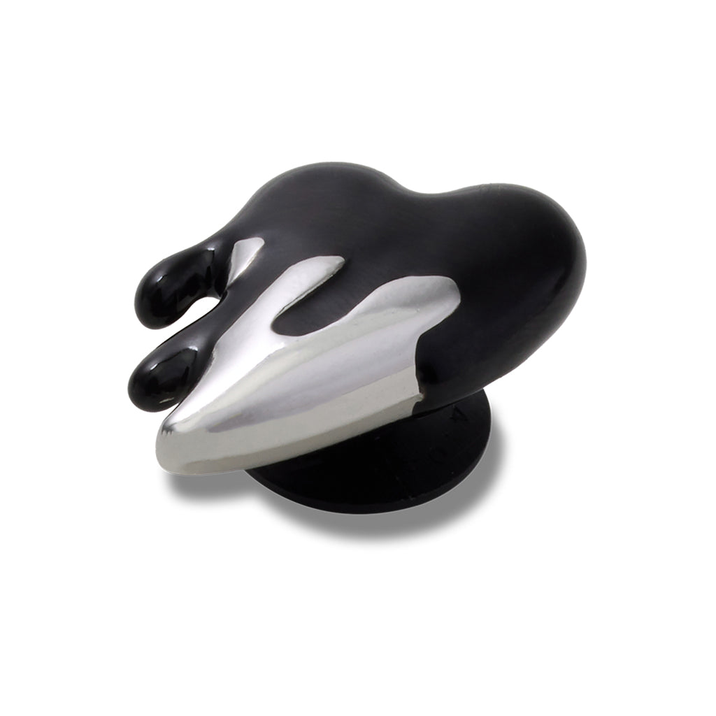 Silver and Black Enamel Heart