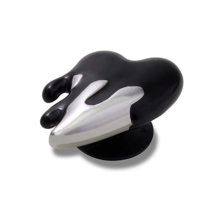 Silver and Black Enamel Heart