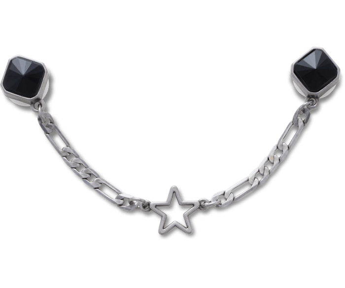 Black Stud Silver Chain