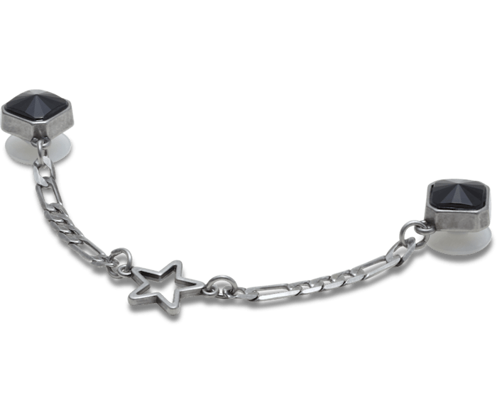 Black Stud Silver Chain