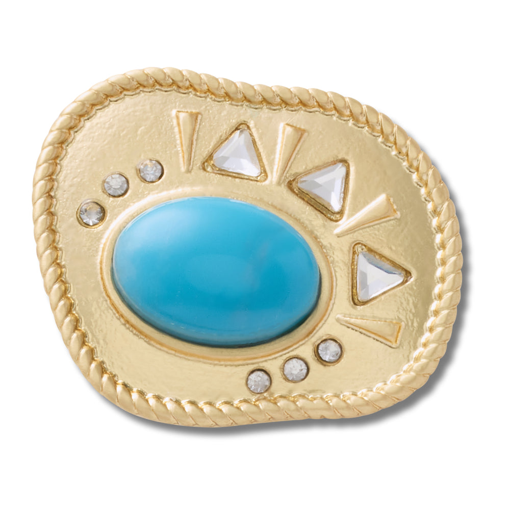 Gold and Turquoise Oval