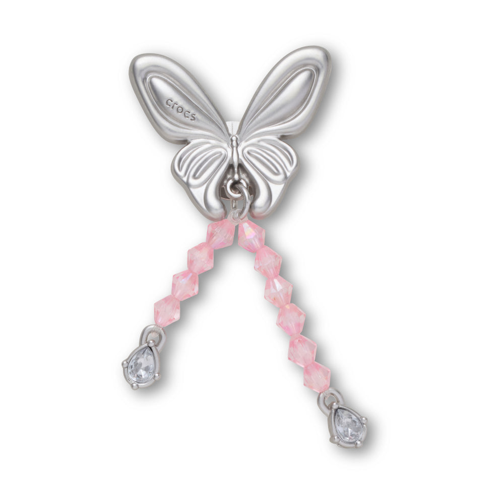 Silver Beaded Meta Butterfly
