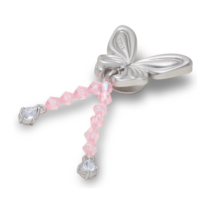 Silver Beaded Meta Butterfly