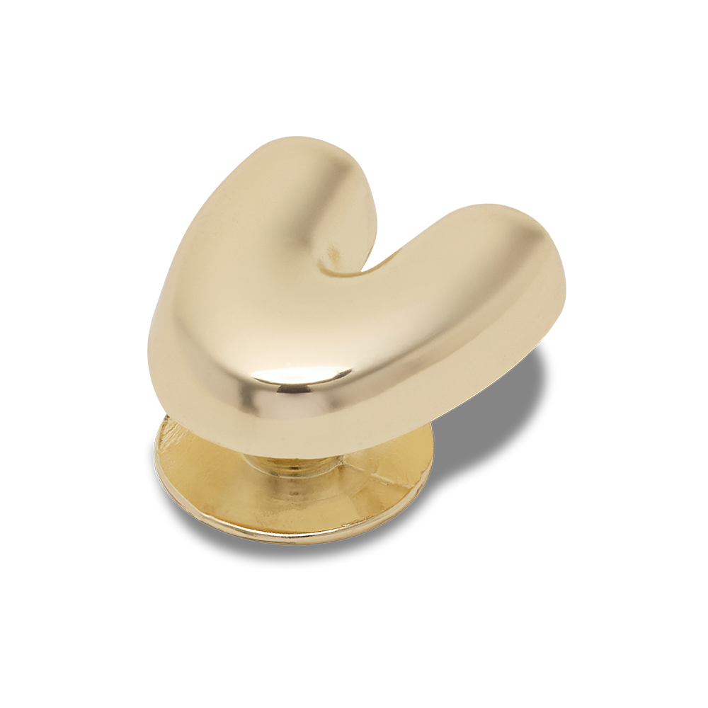 Gold Bubble Letter V