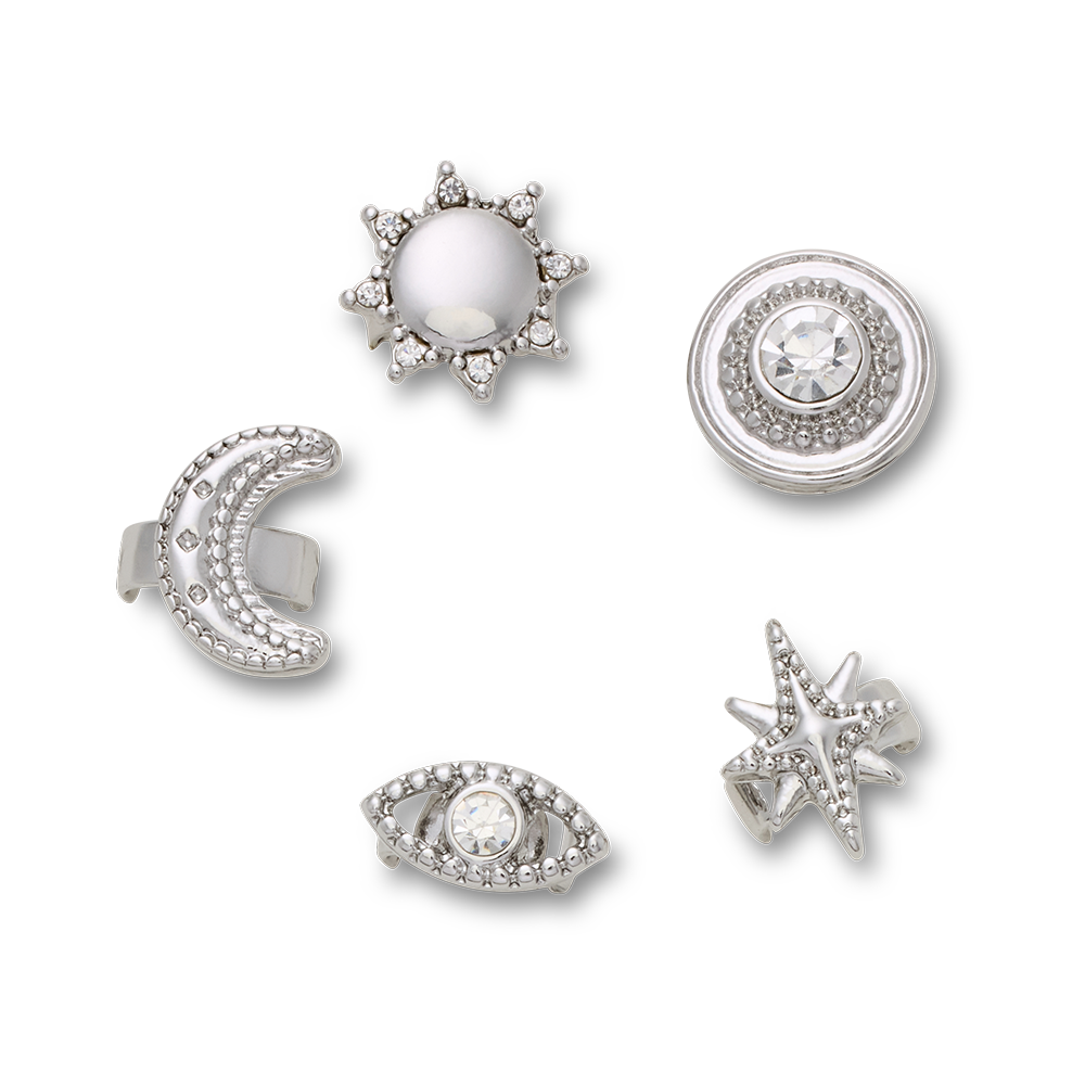Sandal C Charms Silver Icons 5 Pack