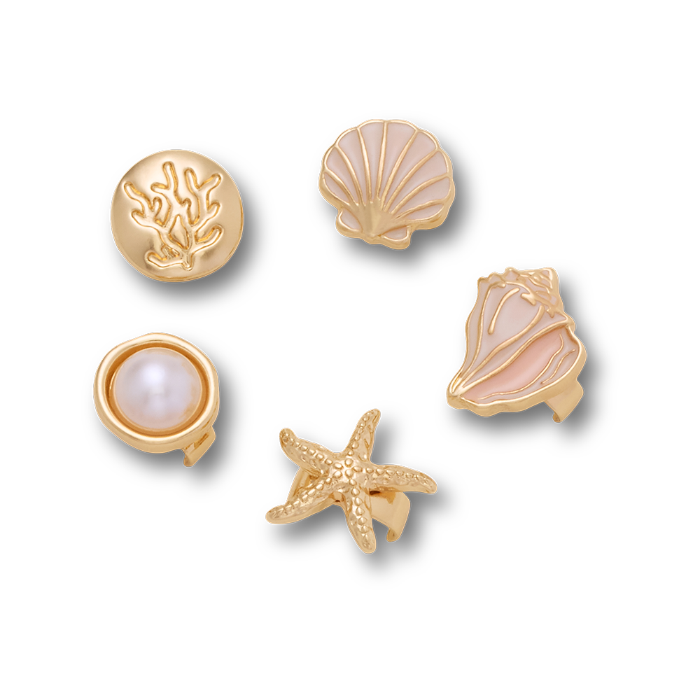 Sandal C Charms Nautical Gold 5 Pack