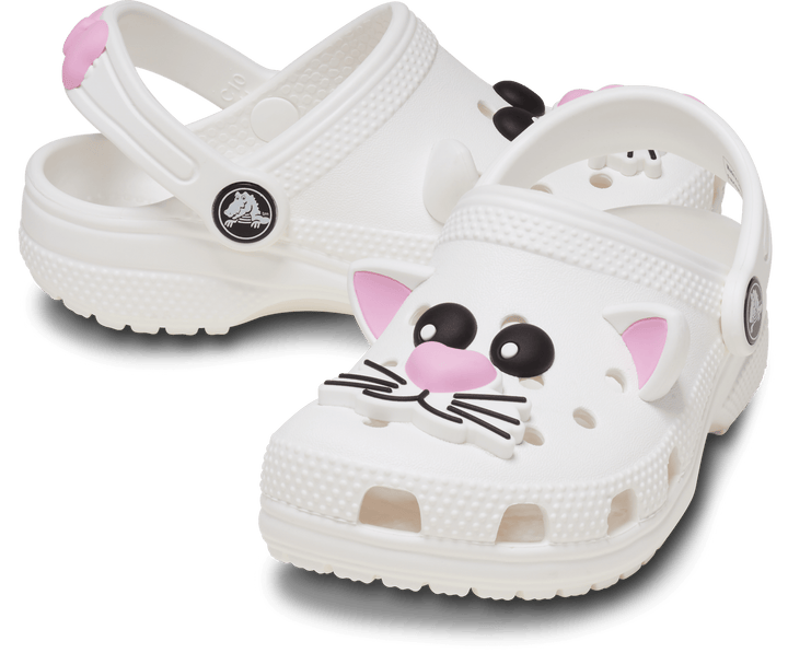 Toddler's Classic I AM White Cat Clog