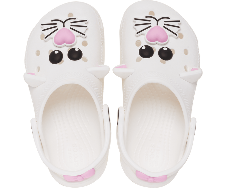 Toddler's Classic I AM White Cat Clog