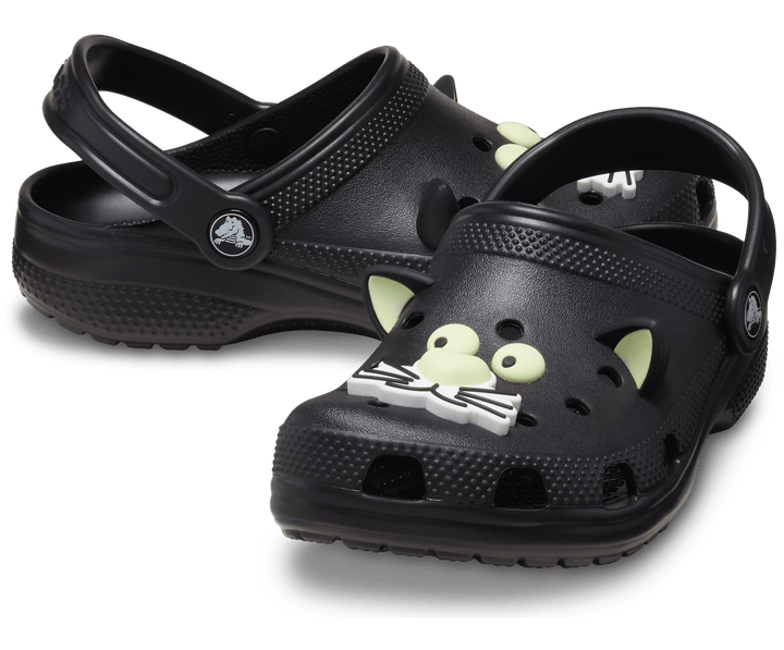 Toddler's Classic Glow-In-the-Dark Black Cat Clog