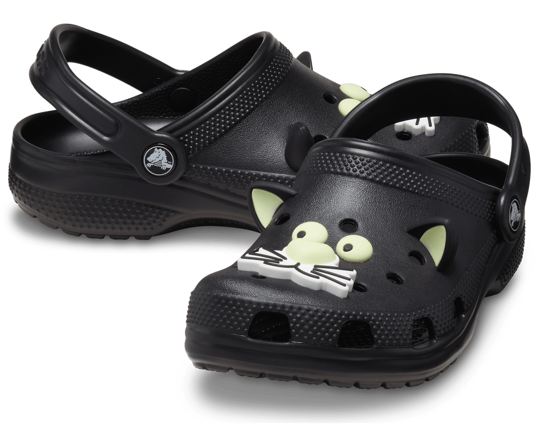 Kids' Classic Glow-In-the-Dark Black Cat Clog