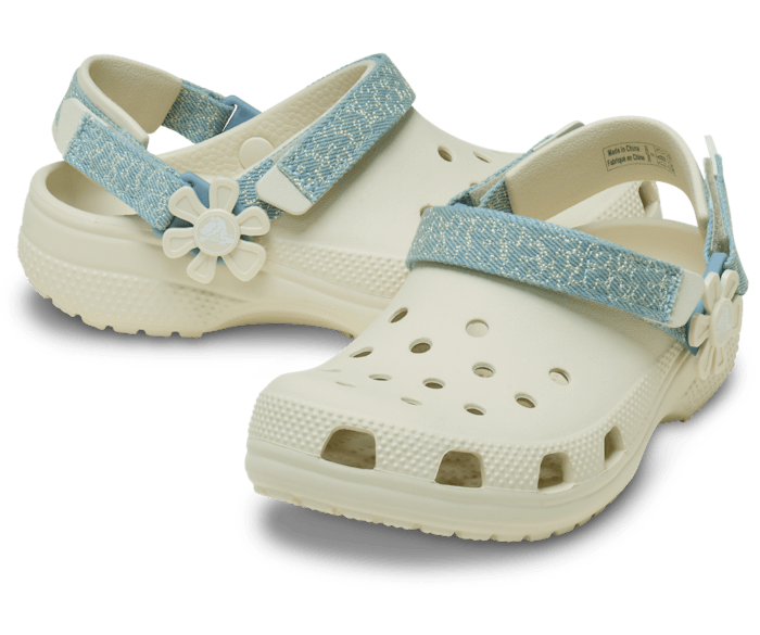 Kids' Classic Denim Flower Adjustable Backstrap Clog
