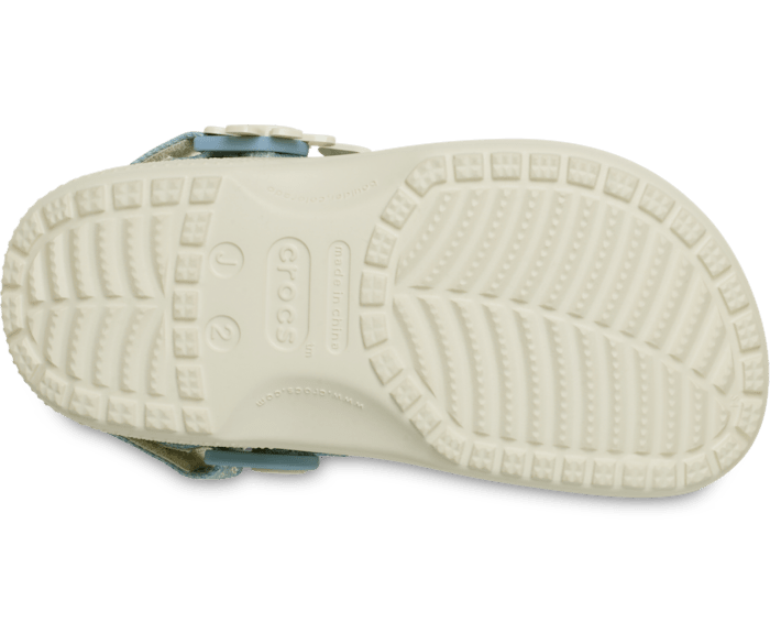 Kids' Classic Denim Flower Adjustable Backstrap Clog