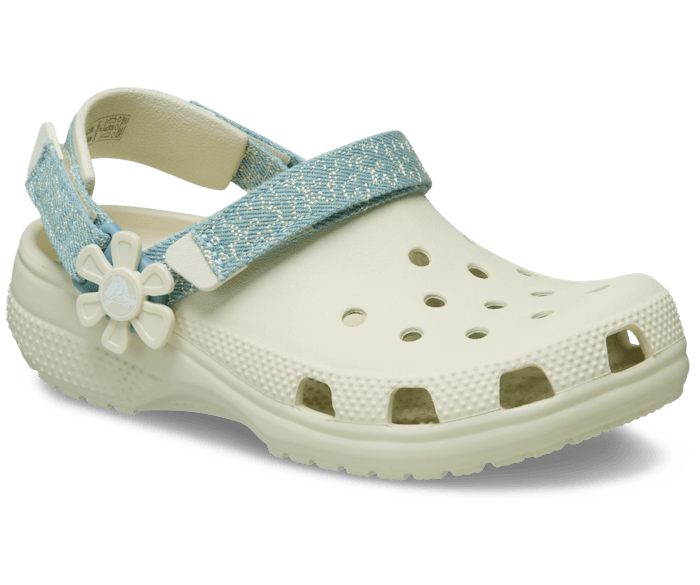 Kids' Classic Denim Flower Adjustable Backstrap Clog