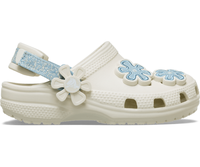 Toddler's Classic Denim Flower Adjustable Backstrap Clog