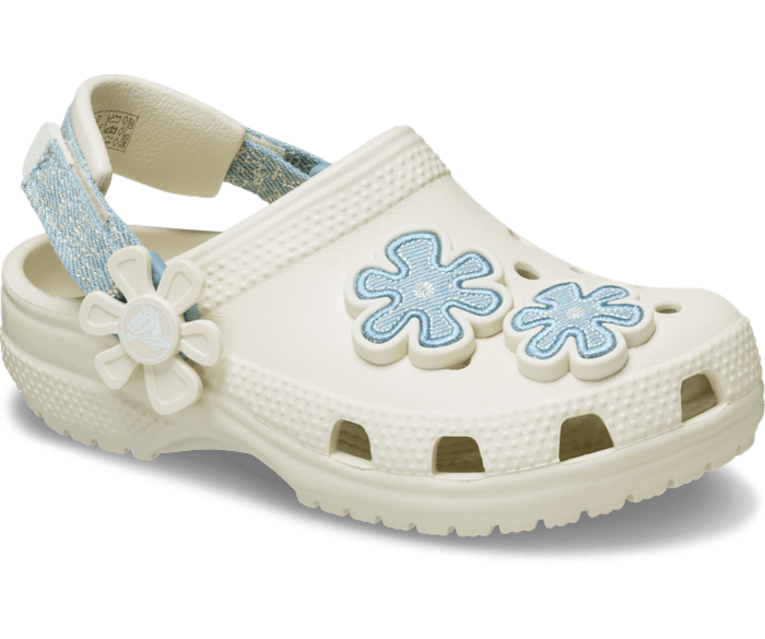Toddler's Classic Denim Flower Adjustable Backstrap Clog