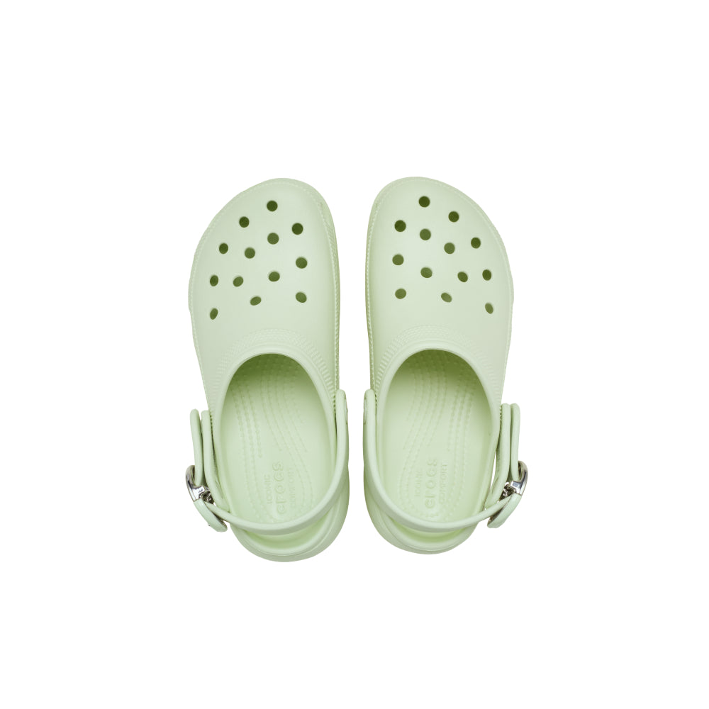 Platform Dipped Metallic Buckle Clog