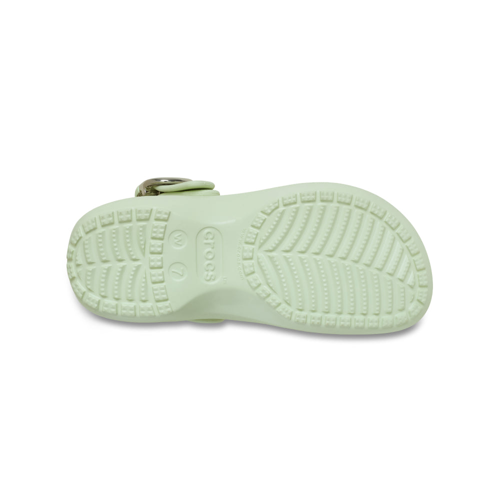 Platform Dipped Metallic Buckle Clog